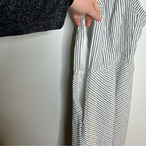 Loft Geometric Stripes Sleeveless High Neck Dress 100% Cotton Preppy Tennis Prep - Picture 7 of 11